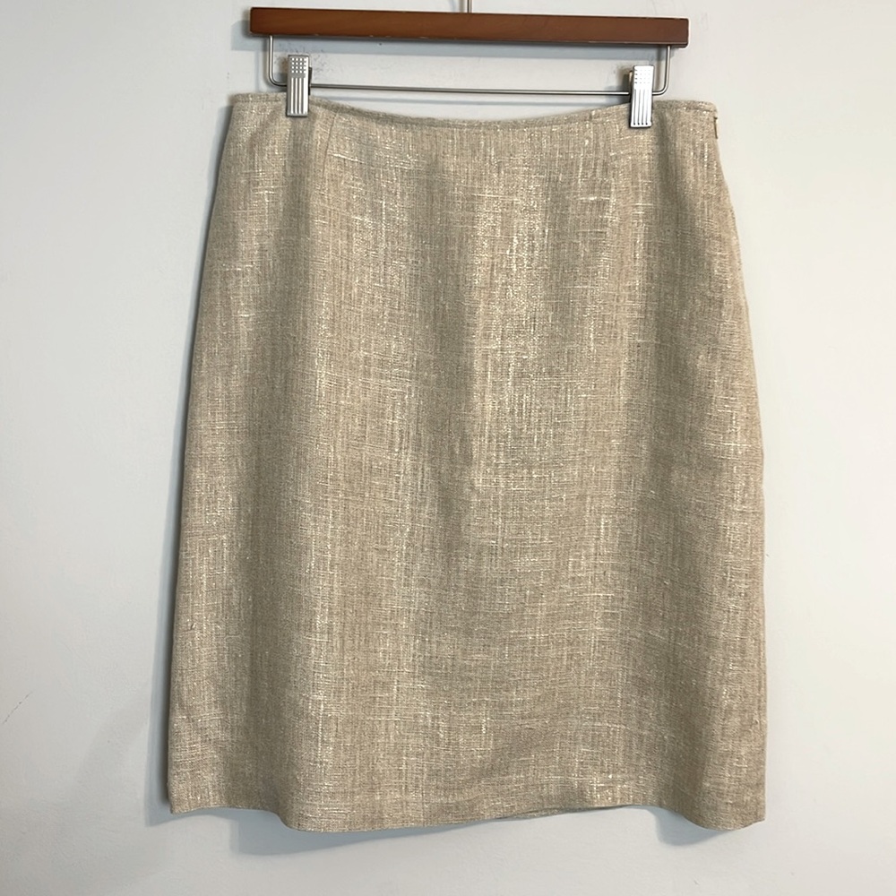 Moschino jeans linen blend beige skirt size 12